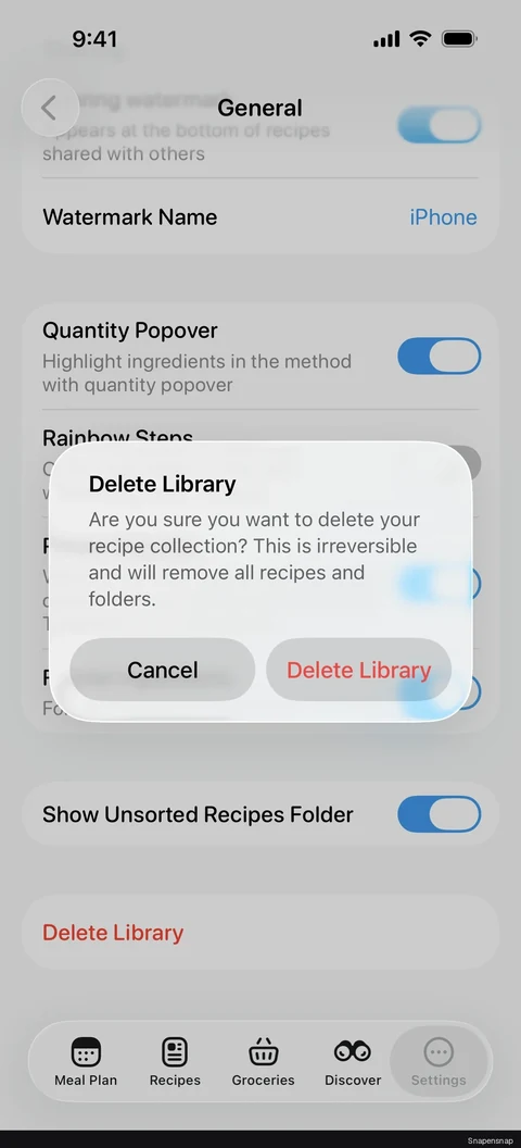 Удаление a library 2