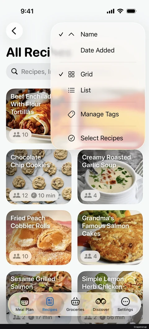 Удаление recipes 1