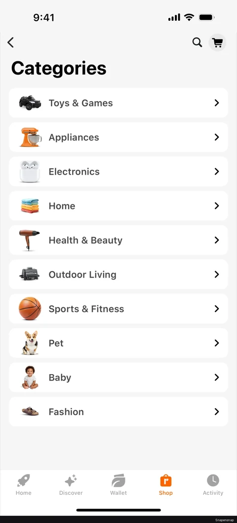 Сценарий: Explore categories 2