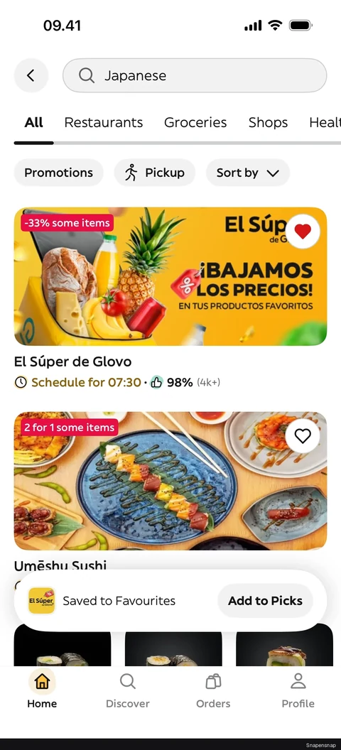 TODO:RU:Liking a restaurant 2