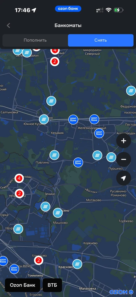 Ozon Банк · Банкоматы · 408