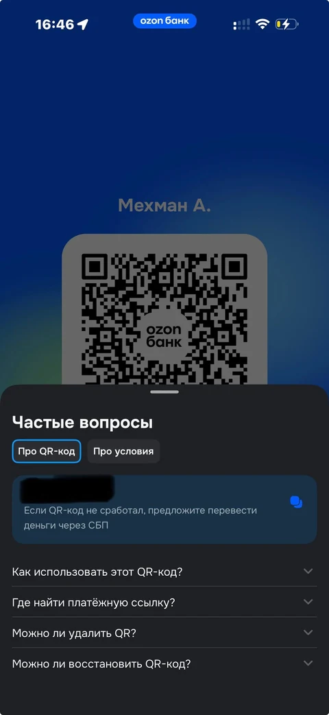 Ozon Банк · Счет · 256