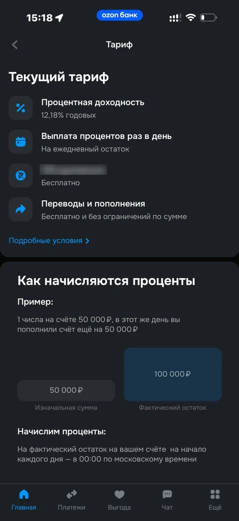 Ozon Банк · Ежедневный доход · 173