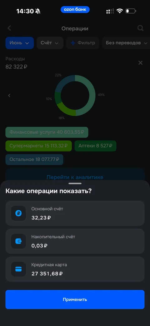 Ozon Банк · Операции · 103
