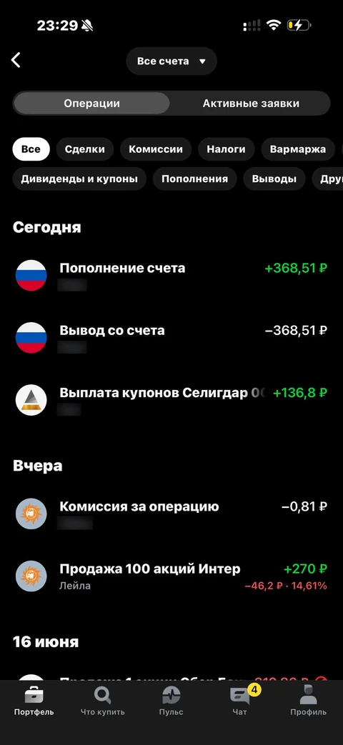 Т-Инвестиции · Операции · 374