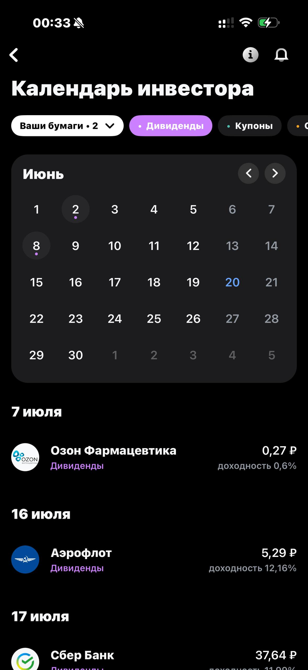 Т-Инвестиции · Календарь инвестора · 614
