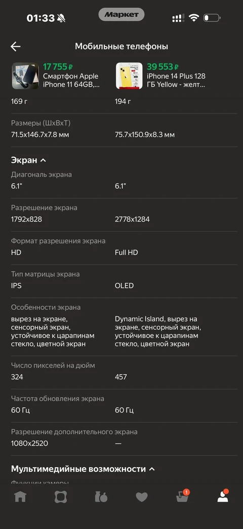 Яндекс Маркет · Сравнения · 117