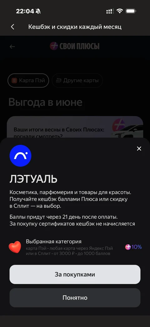 Яндекс Пэй · Плюс · 116